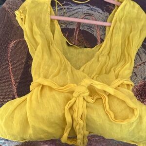 zara top with wrap tie